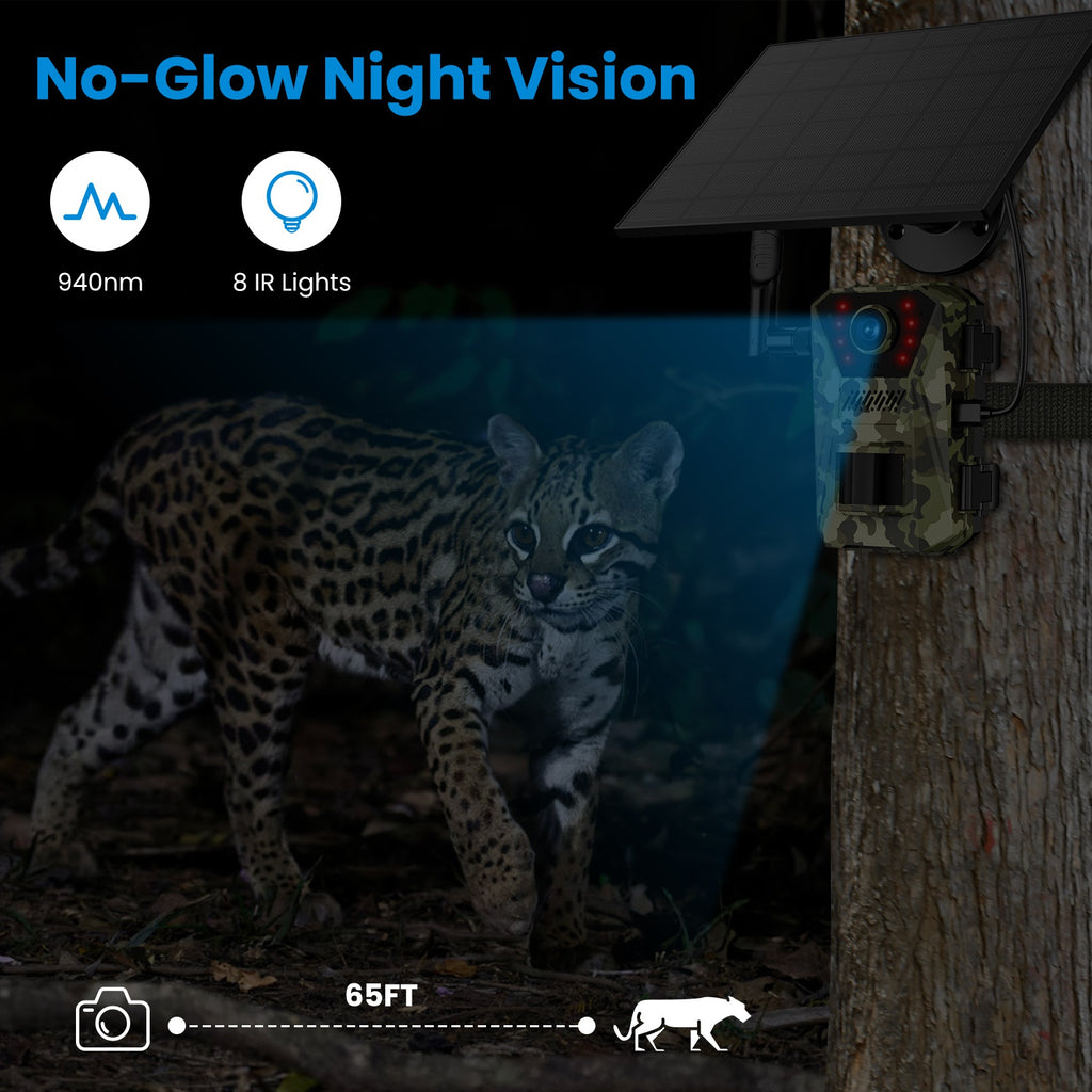 4G 4K Solar Trail Camera, Wildlife Outdoor