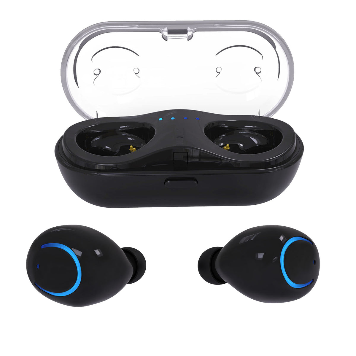 Compact True-Wireless Earbuds with Charging Case