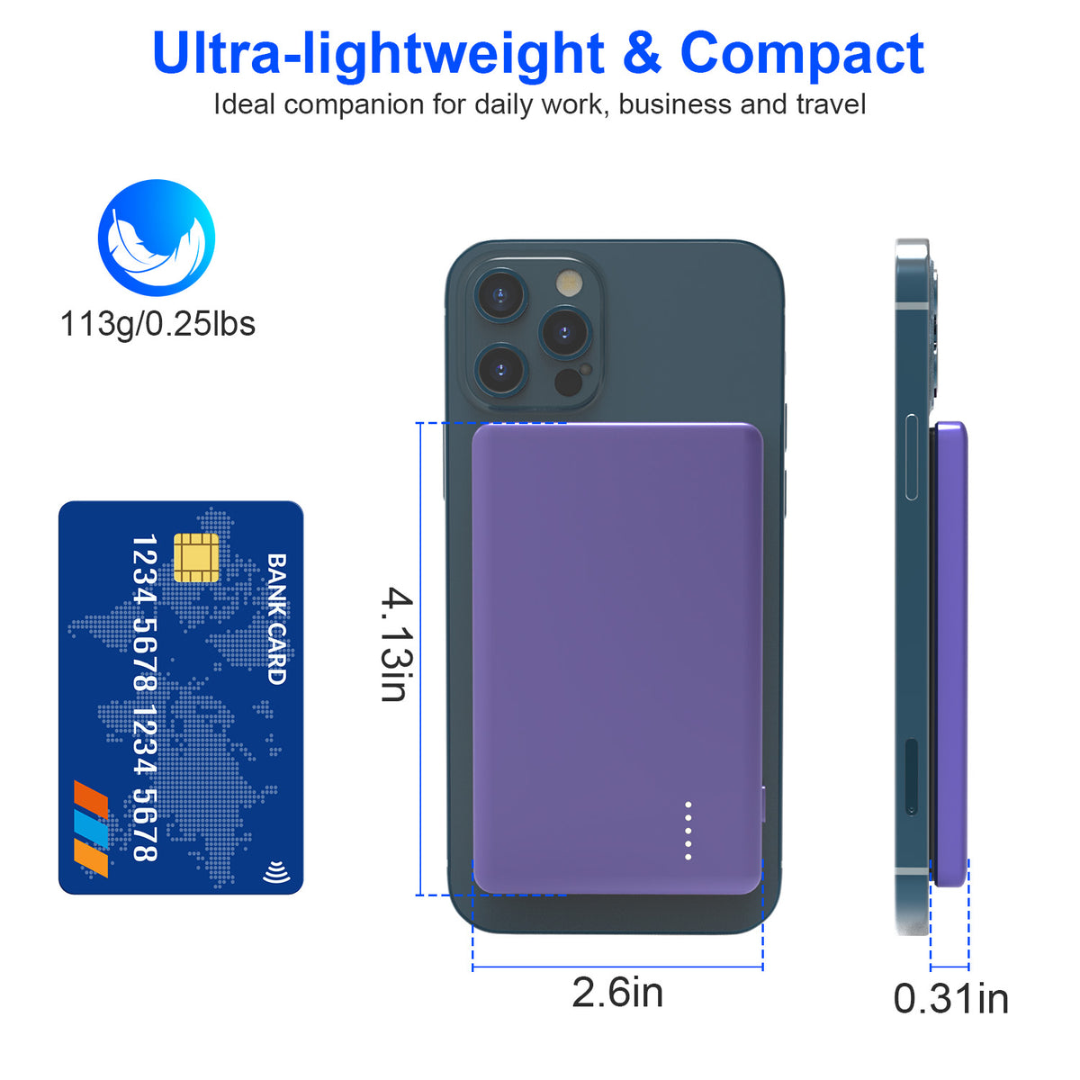 MagSafe Slim Wireless Power Bank, 5000mAh