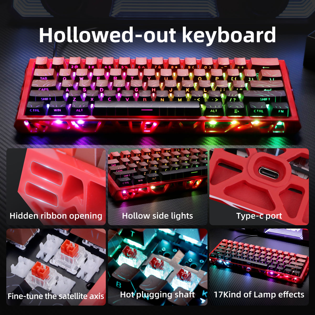 NJ61 Hollow Mechanical Keyboard, 61-Key