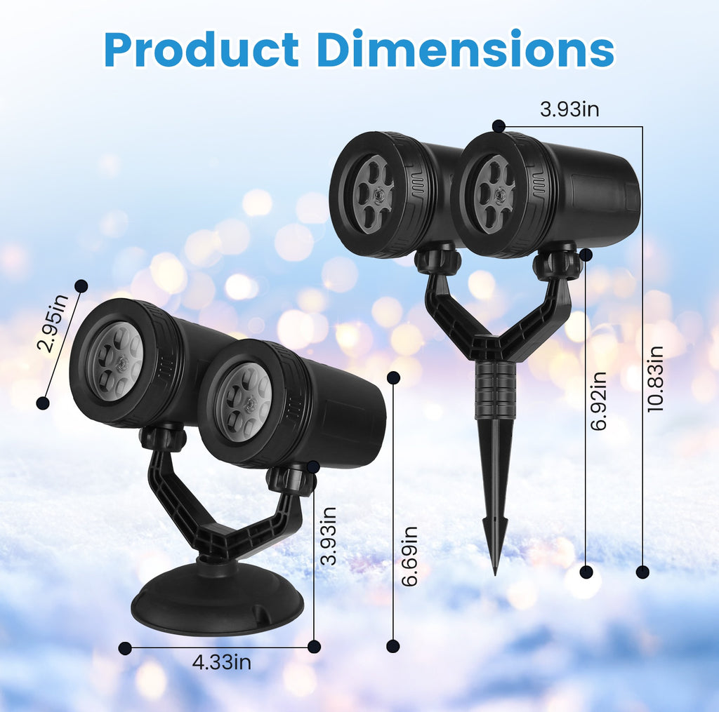 Dual-Head Snowflake Christmas Projector Light