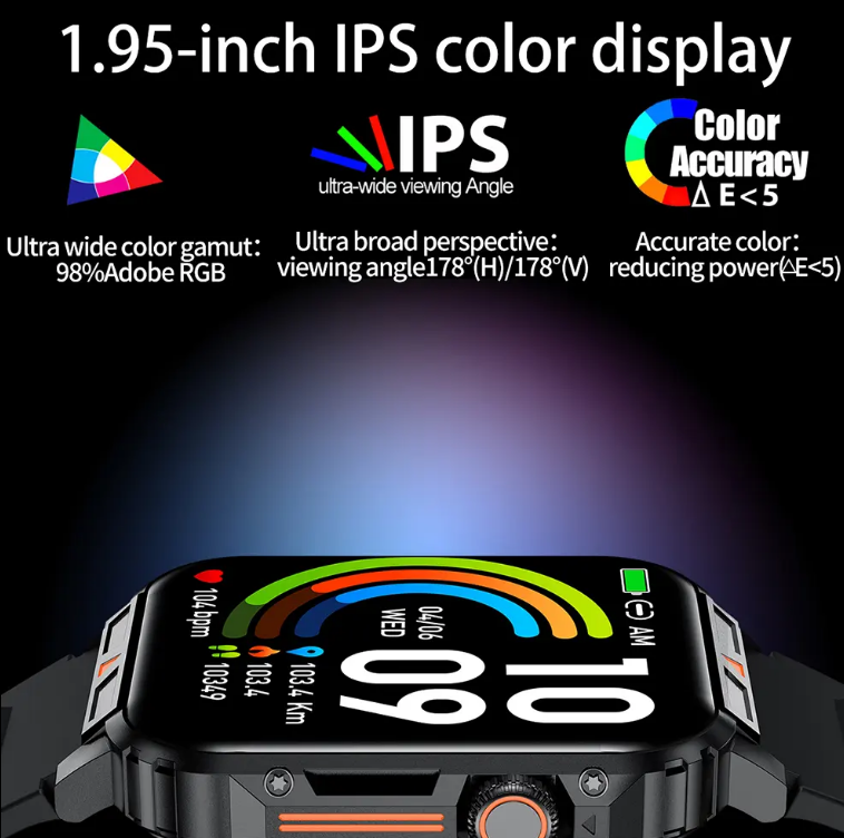 Outdoor Sports Smartwatch, Big Screen Bluetooth Calling