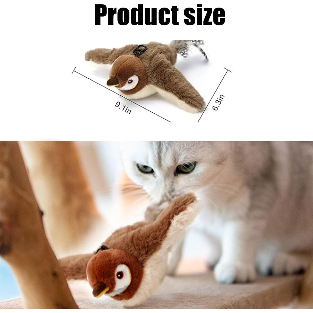 Flapping Bird Cat Toy, Rechargeable Chirping