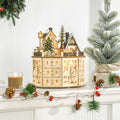 Octagonal Light-Up Wooden Advent Calendar with 24 Drawers