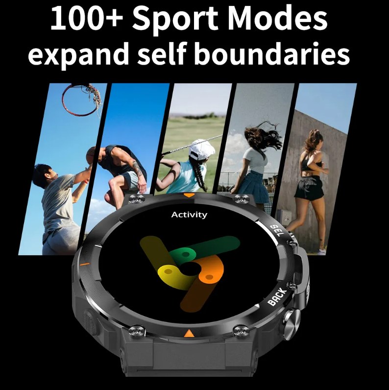 Men's AMOLED Smartwatch, 1.43in Big Screen Bluetooth Calling