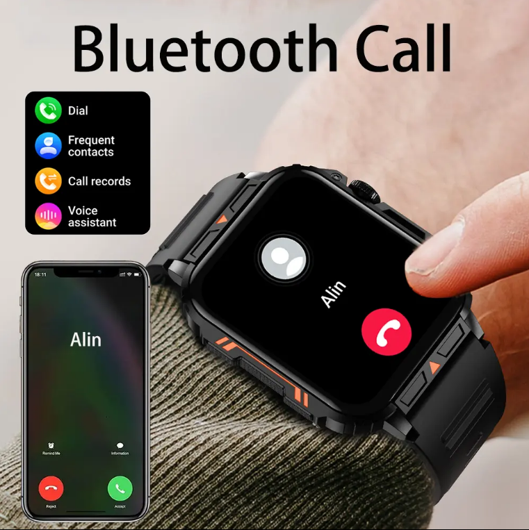 Outdoor Sports Smartwatch, Big Screen Bluetooth Calling