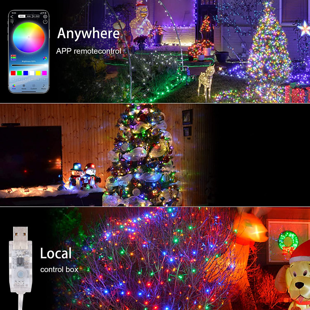 LED Rope Lights, RGB App & Remote