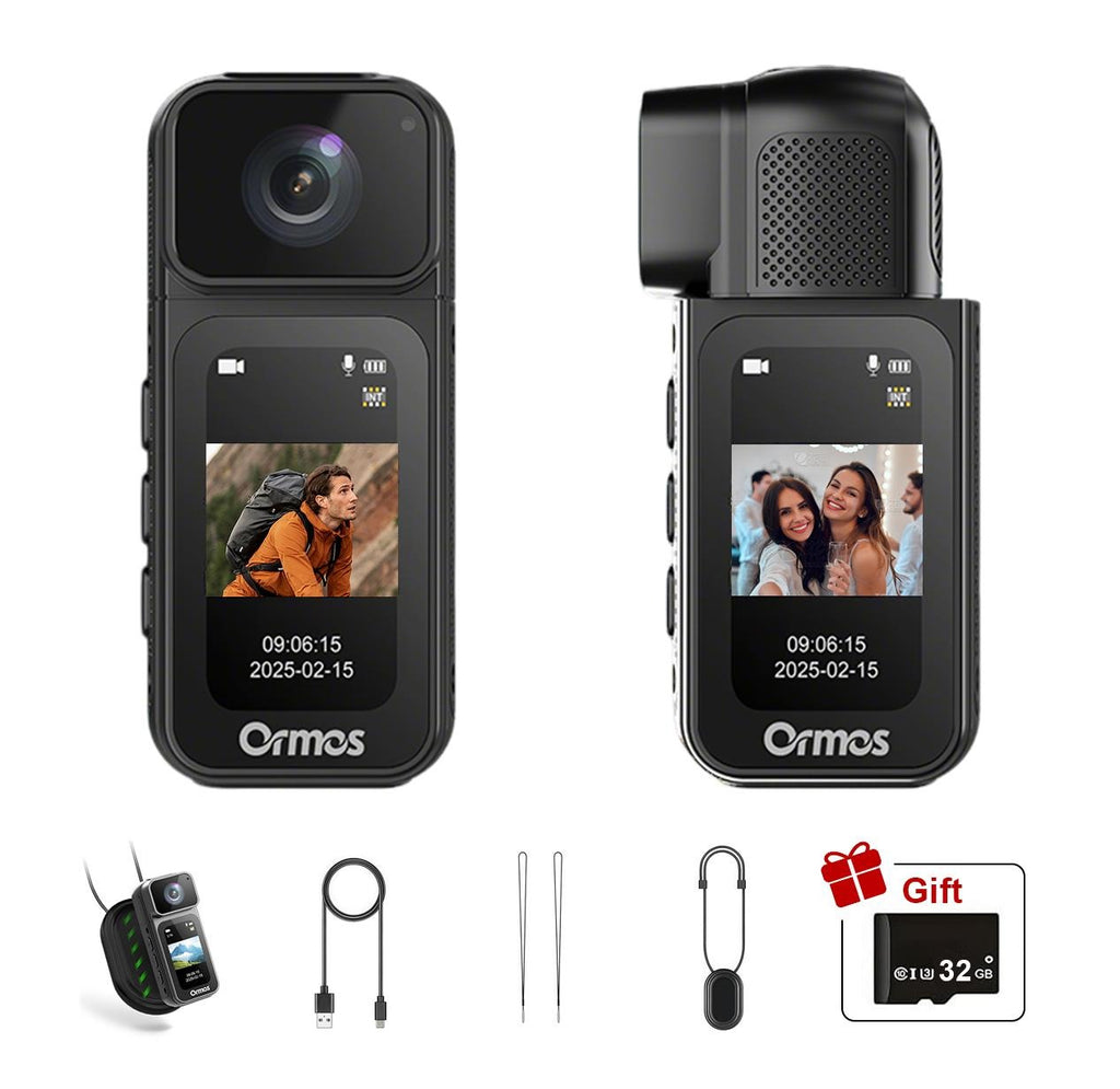 Mini Action Camera, 180 Degree Rotating Lens