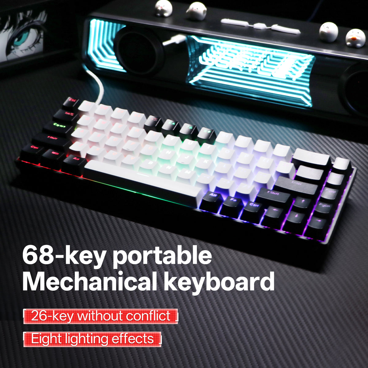 KL61 Mechanical Keyboard, 61-Key Compact