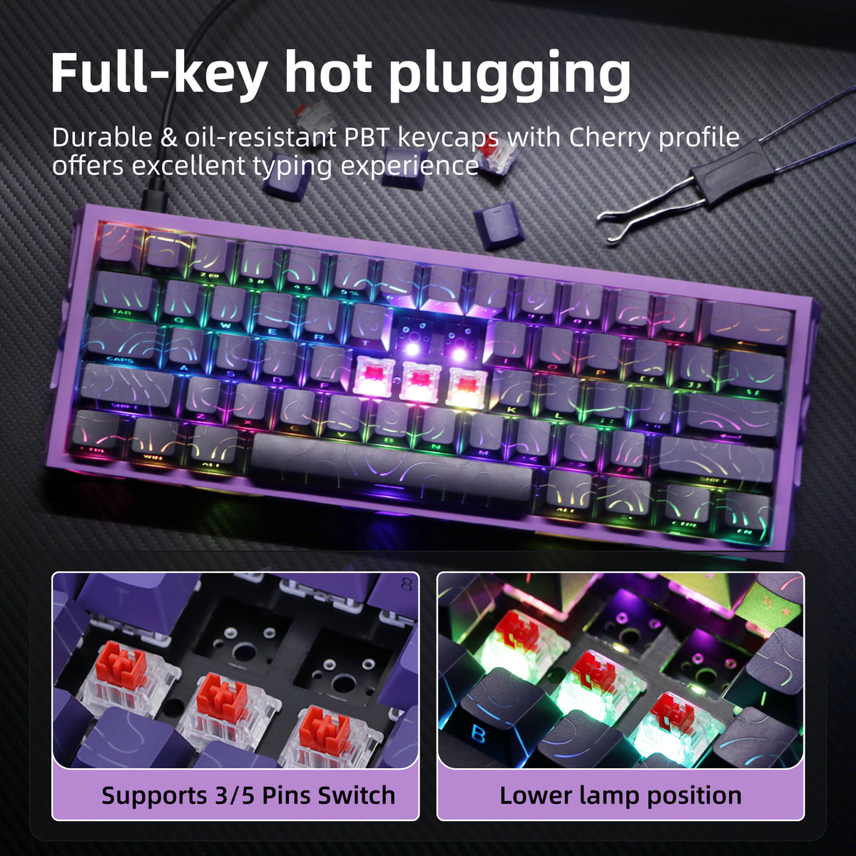 NJ61 Hollow Mechanical Keyboard, 61-Key