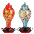 Hand Blown Glass Hummingbird Feeder, 33 oz, 5 Ports