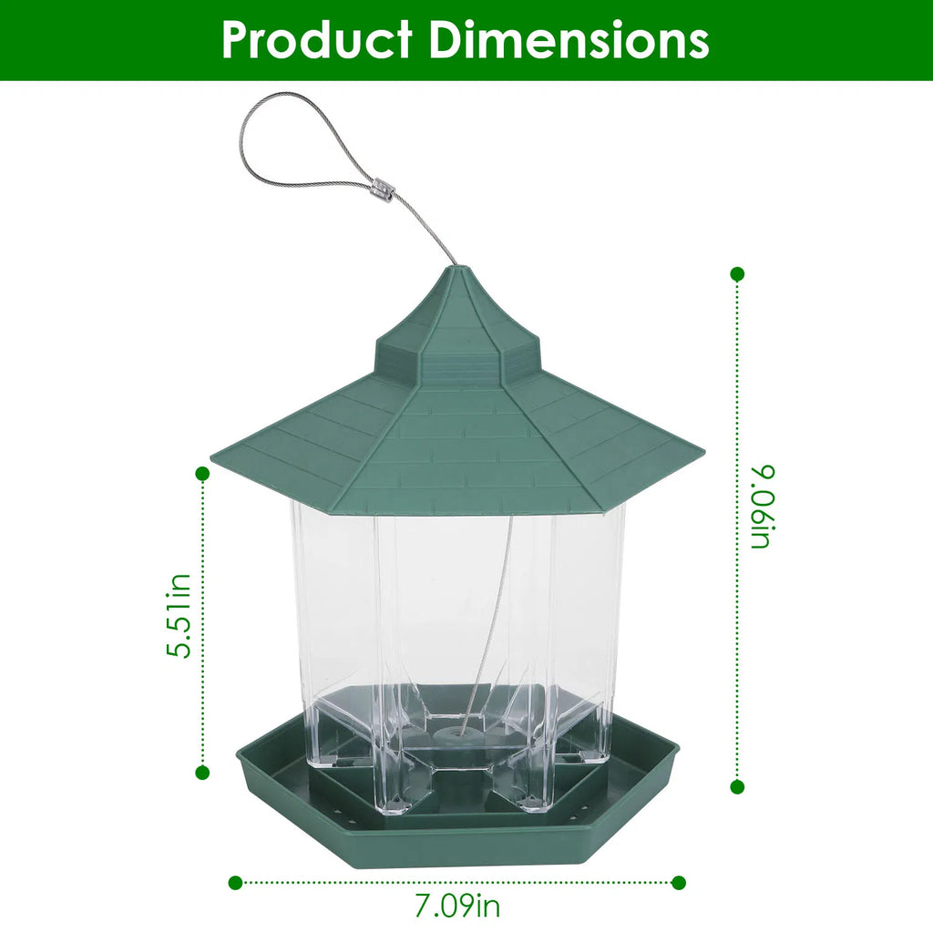 Hanging Gazebo Bird Feeder with 6 Feeding Ports