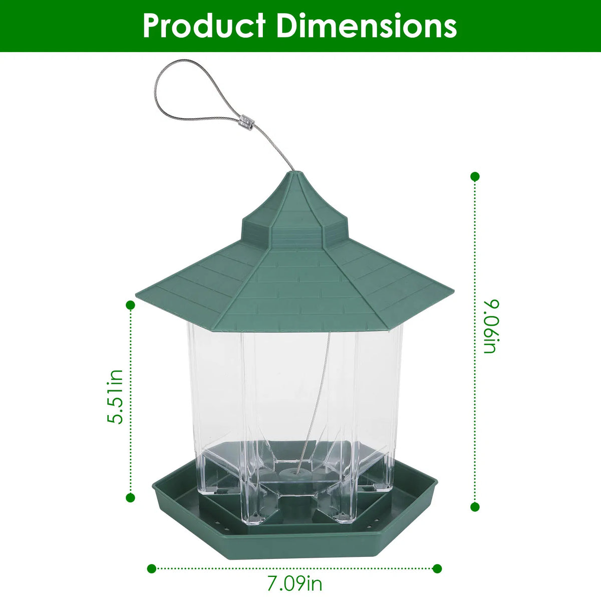 Hanging Gazebo Bird Feeder with 6 Feeding Ports