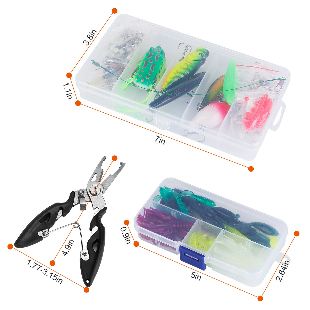 383-Piece Fishing Lure Kit with Tackle Boxes