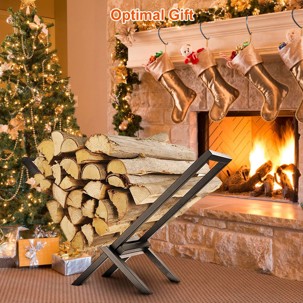 X-Frame Steel Firewood Rack, 220 lb Capacity