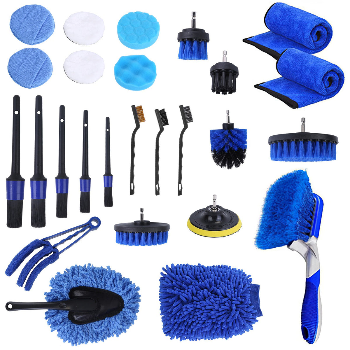 26-Piece Car Detailing Kit with Drill Brushes