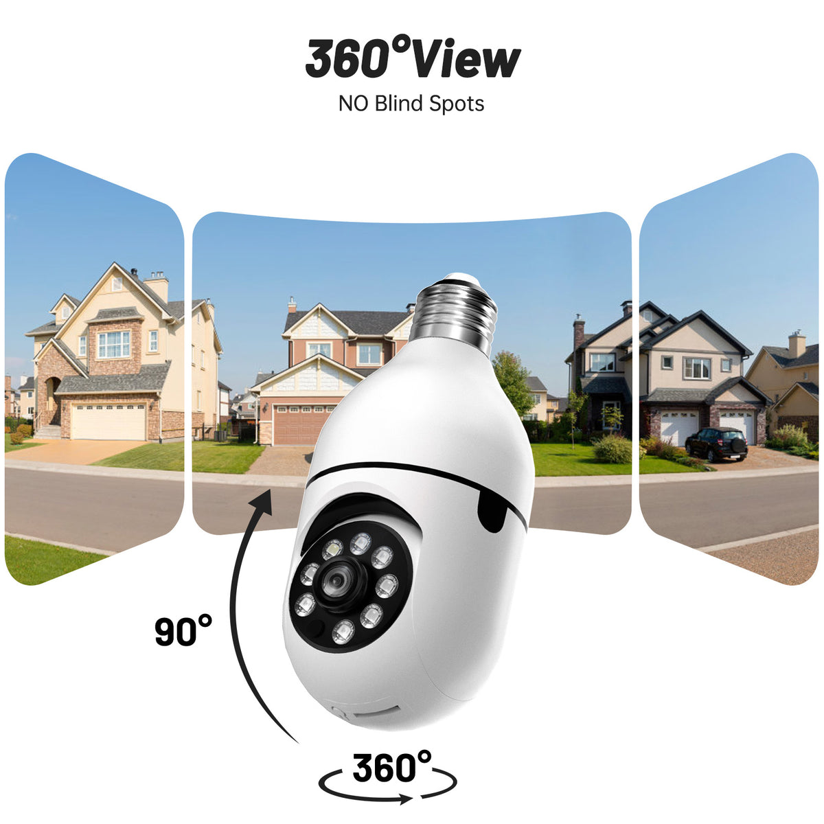 2K Light Bulb Security Camera, E27 WiFi