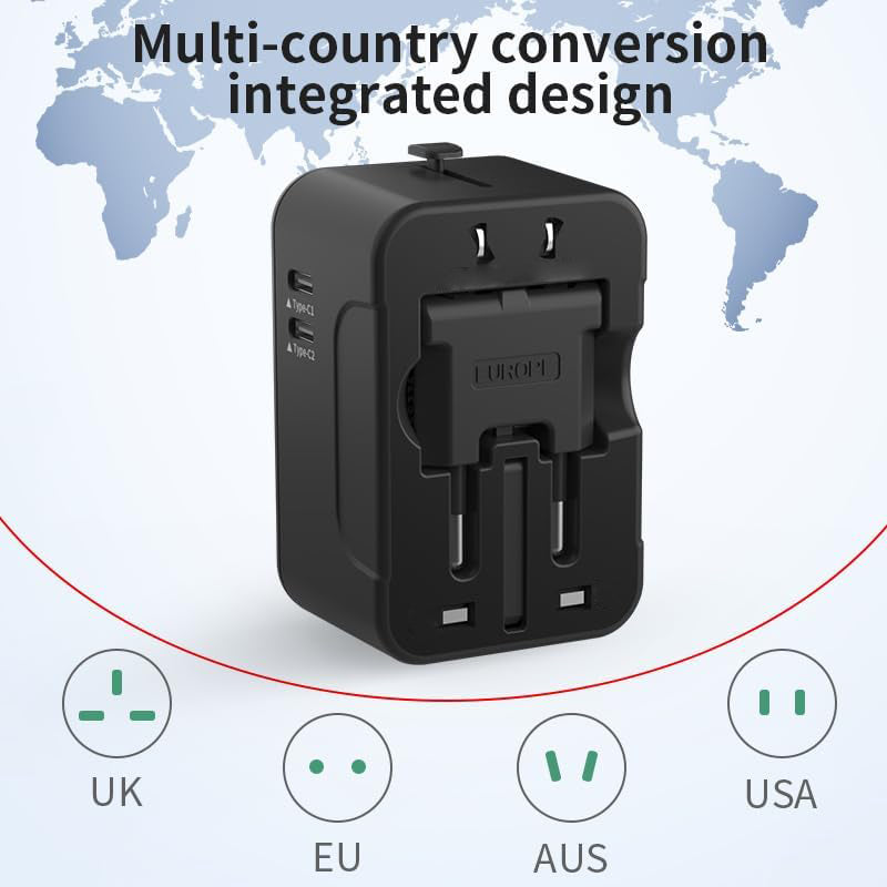 Worldwide Travel Adapter, All-in-One