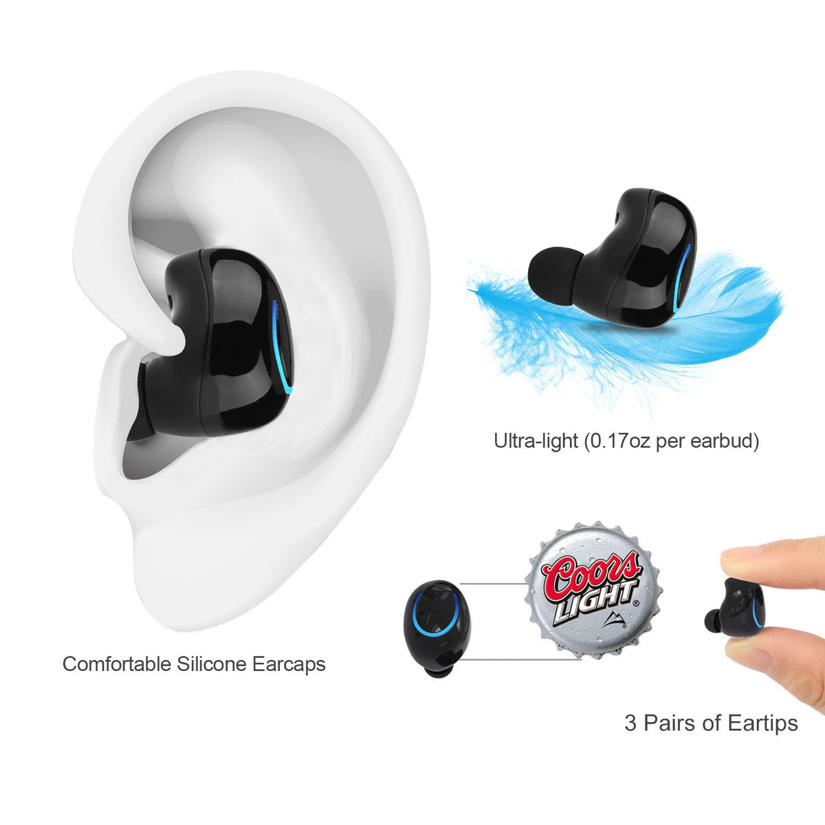 Compact True-Wireless Earbuds with Charging Case