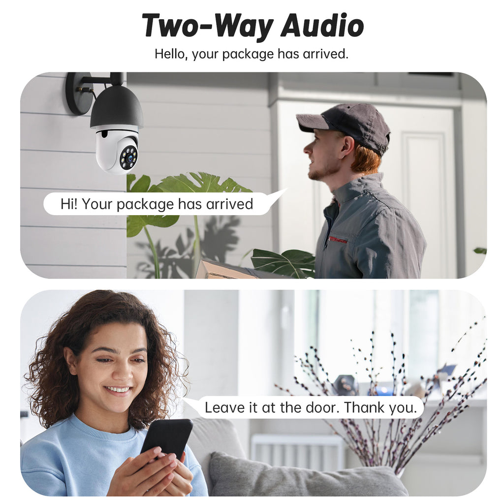 2K Light Bulb Security Camera, E27 WiFi
