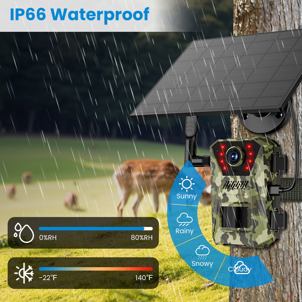 4G 4K Solar Trail Camera, Wildlife Outdoor
