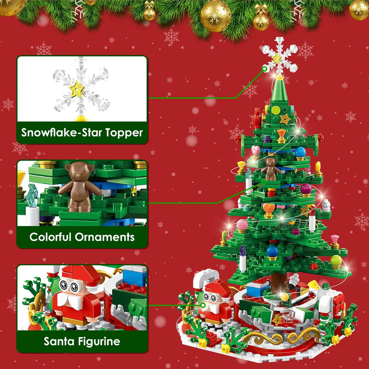 Christmas Tree Advent Calendar Building Set, 701 Pieces