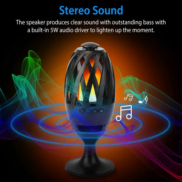 LED Flame Torch Bluetooth Speaker, Waterproof