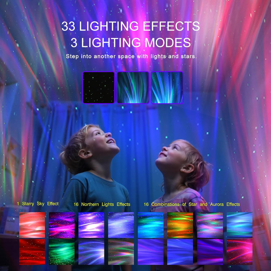 Aurora Galaxy Star Projector with Bluetooth Speaker and Remote