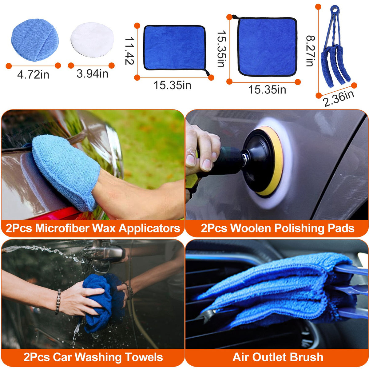 26-Piece Car Detailing Kit with Drill Brushes