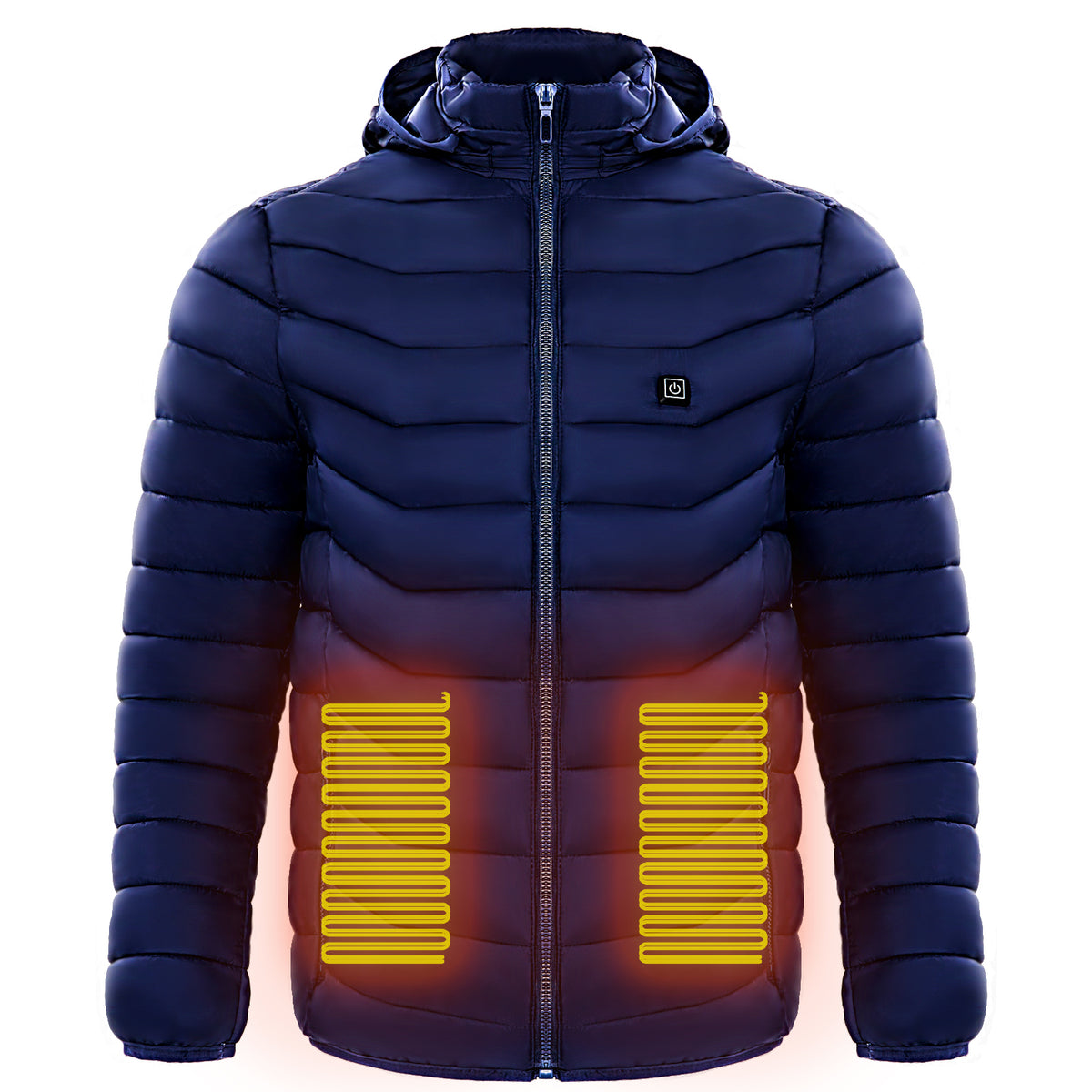 Men's Heated Puffer Jacket with Hood, USB Powered