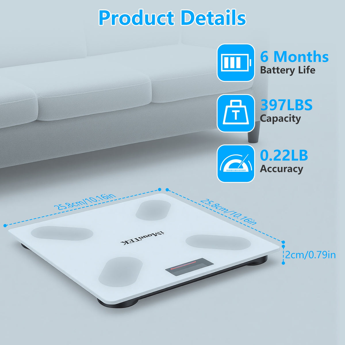 Smart Body Scale, Bluetooth BMI Tracking