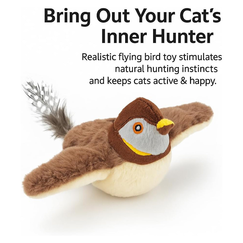 Flapping Bird Cat Toy, Rechargeable Chirping