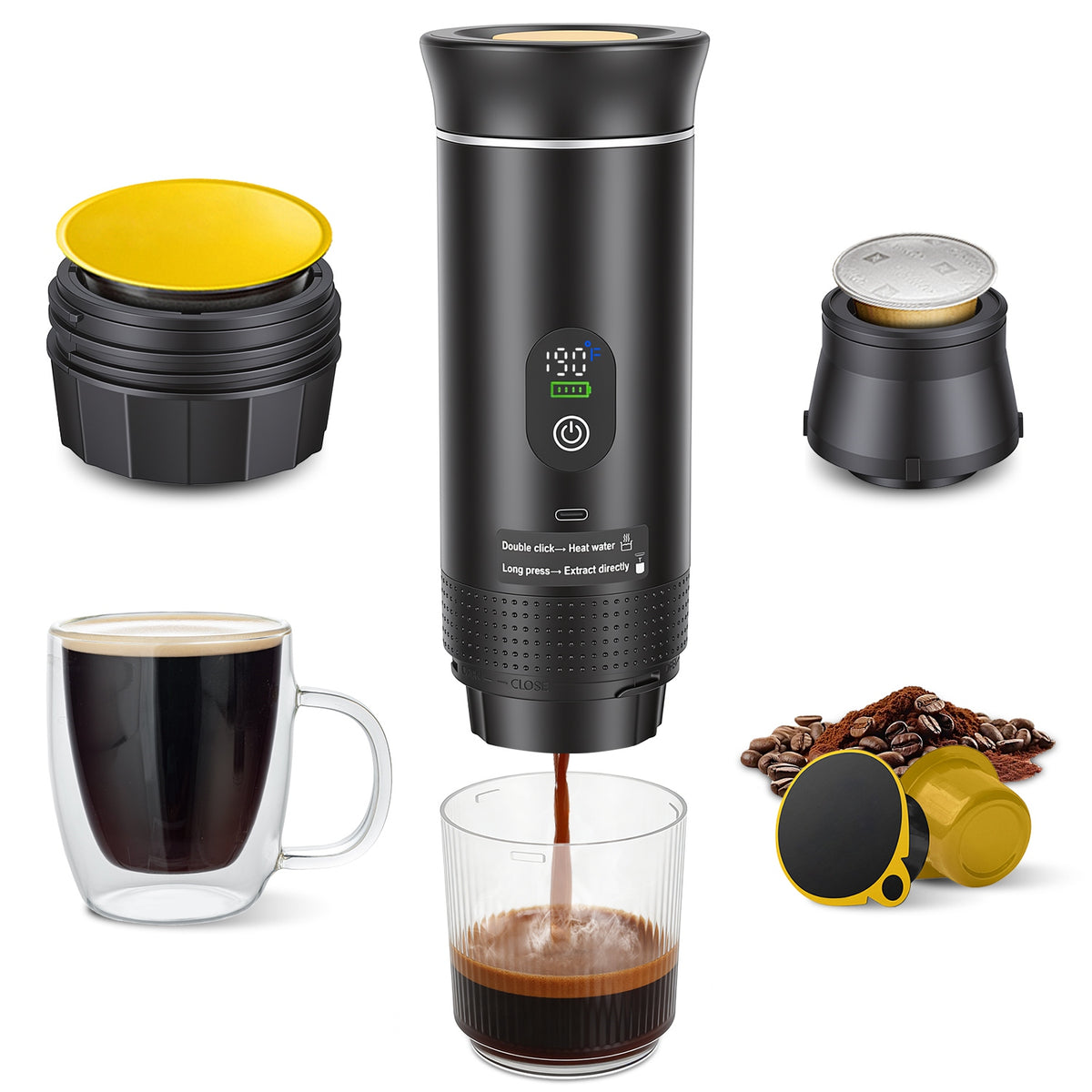 Portable Espresso Machine, 3-in-1 Cordless