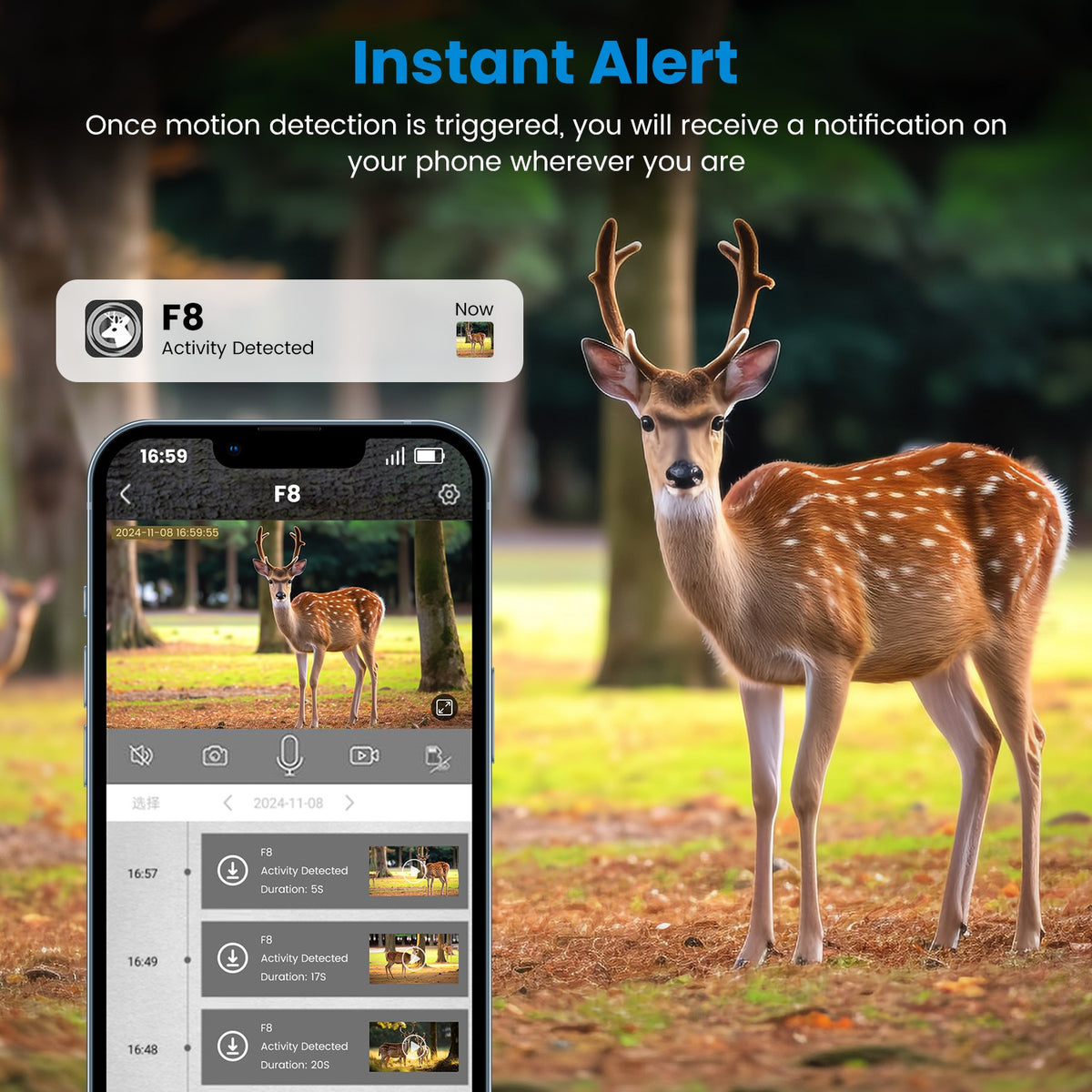 4G 4K Solar Trail Camera, Wildlife Outdoor