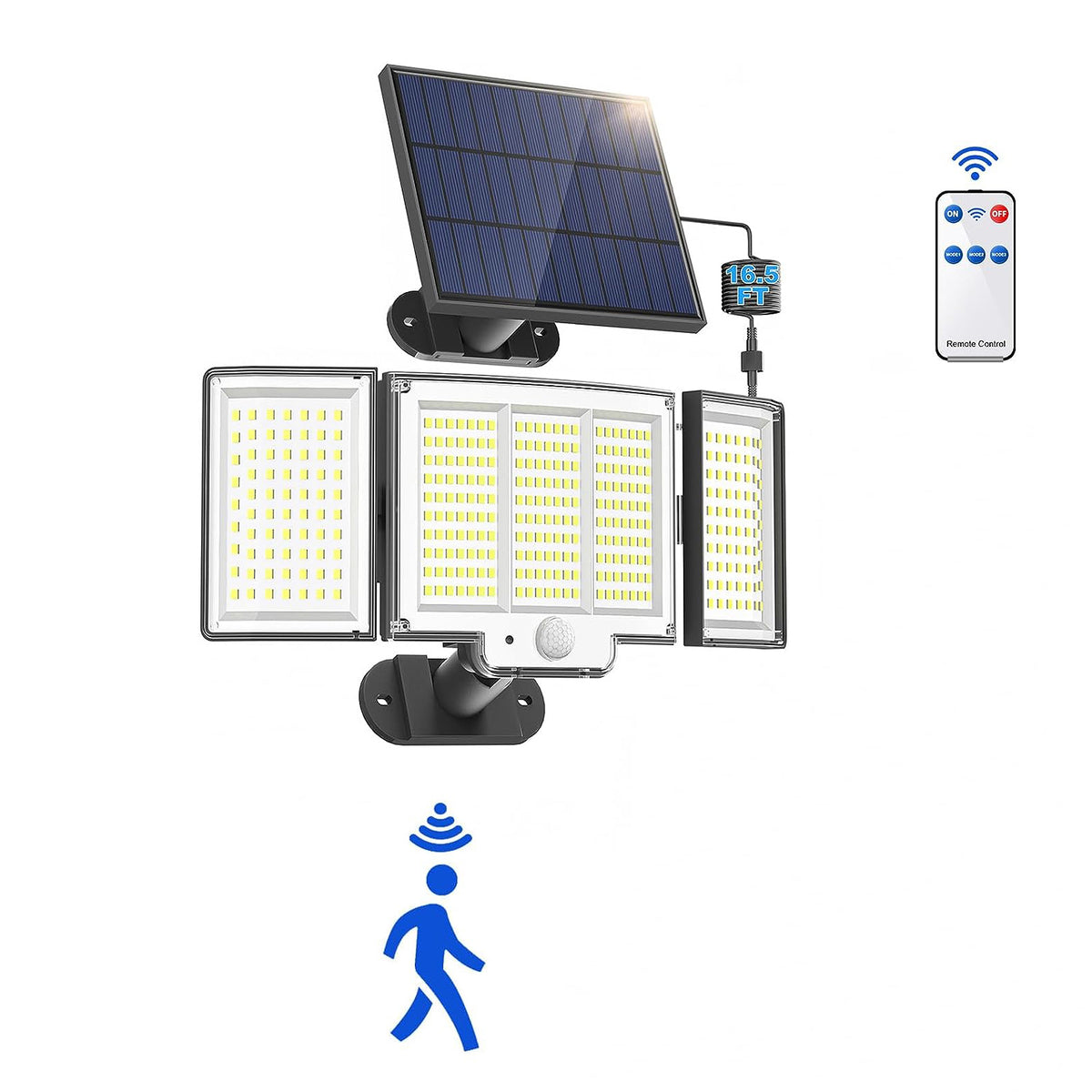 348-LED Solar Motion Sensor Light with Remote
