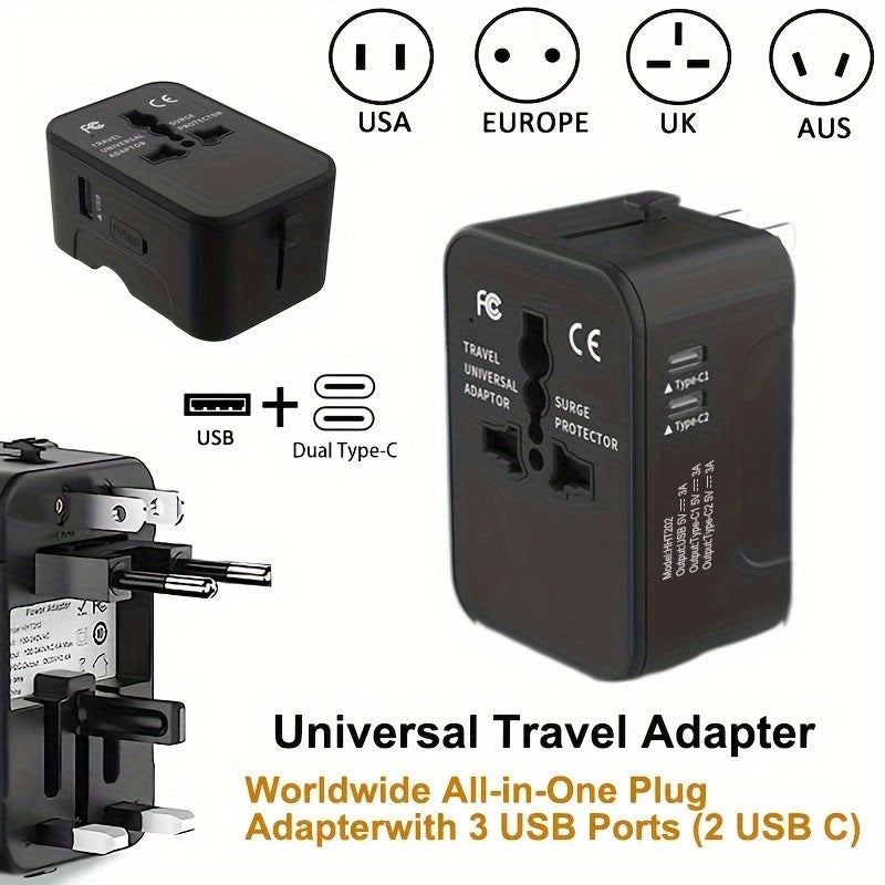 Worldwide Travel Adapter, All-in-One