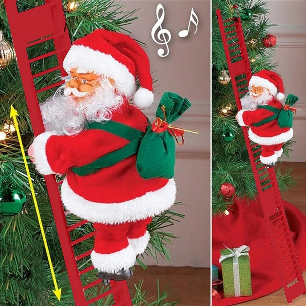 Climbing Santa on a Ladder with Music, Christmas Tree Decoration