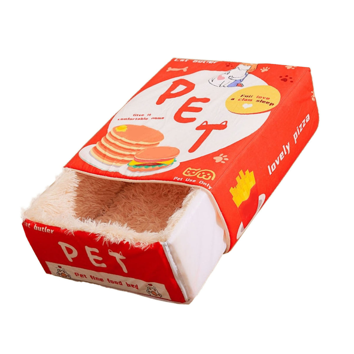 Enclosed Snack Box Cat Bed, Cozy Covered Cat Cave