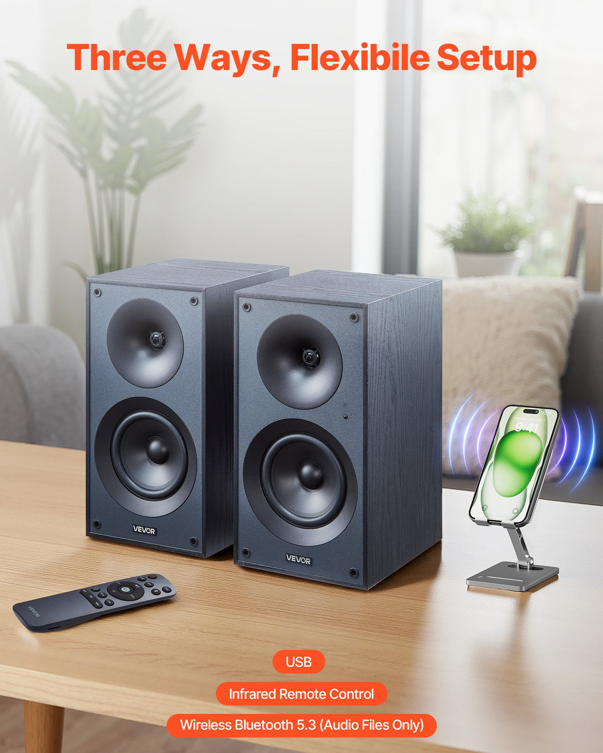 Active Powered Bookshelf Studio Monitors, 25W