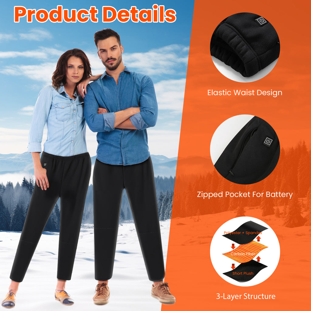 Heated Pants with 12 Heating Zones, USB Powered