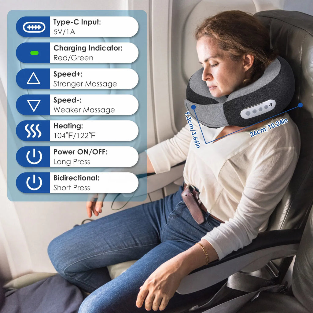 Shiatsu Neck Massage Pillow with Heat and 3 Speeds