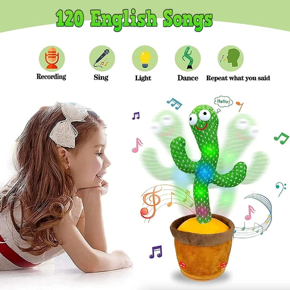 Dancing Cactus Toy That Talks Back and Sings