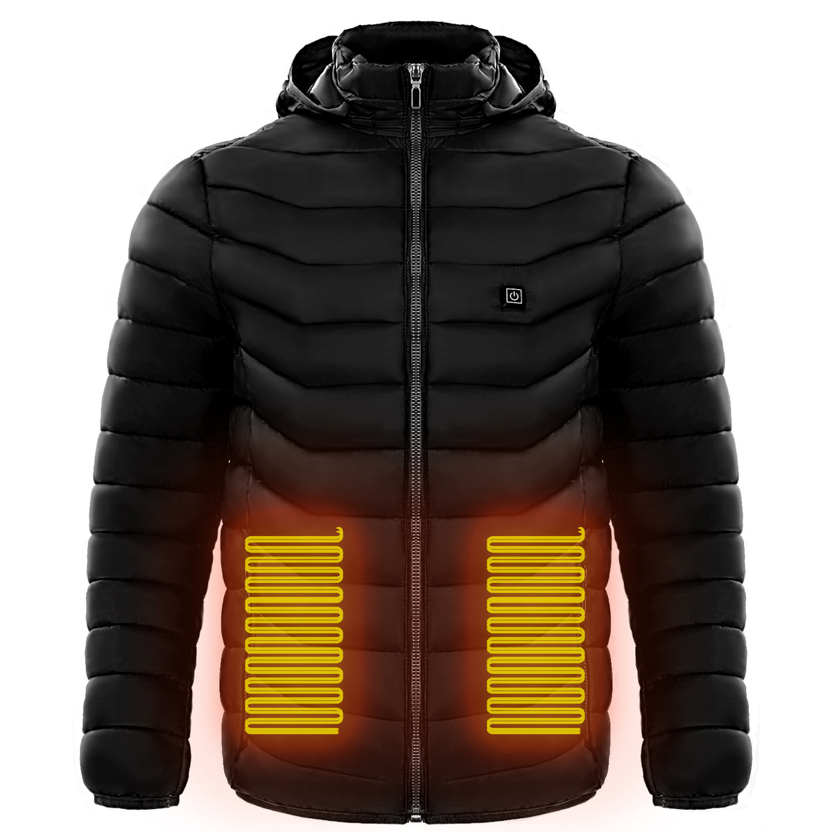 Men's Heated Puffer Jacket with Hood, USB Powered