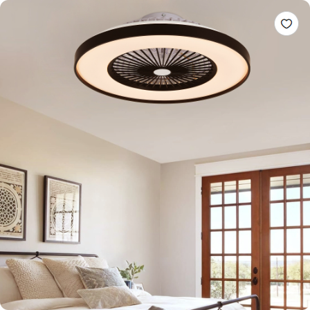 Smart RGB Ceiling Fan Light, 23in Dimmable
