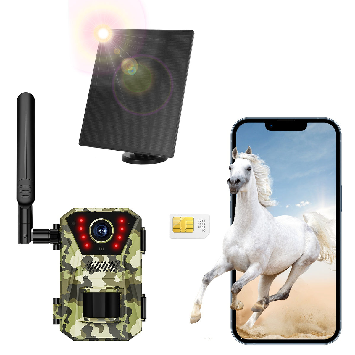 4G 4K Solar Trail Camera, Wildlife Outdoor