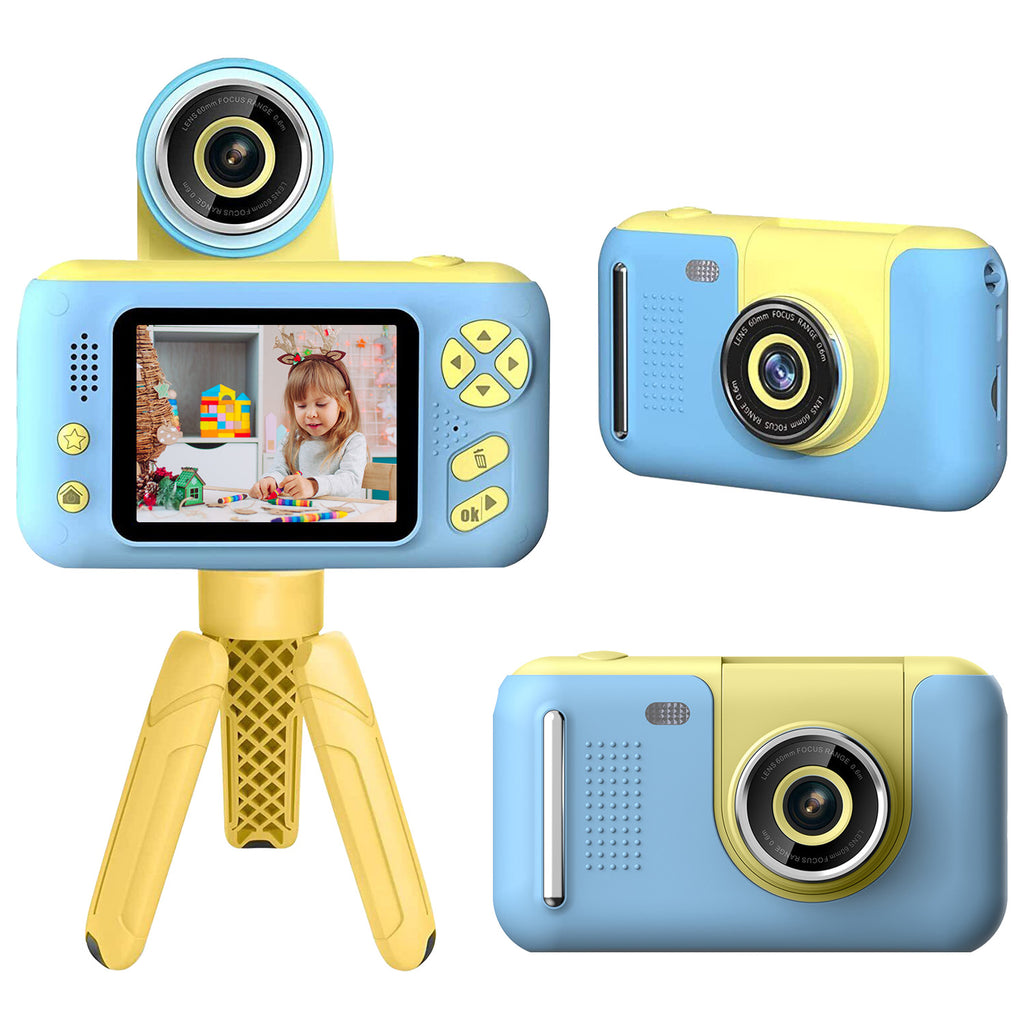 Kids Digital Camera with Flip Selfie Lens, Tripod and 32GB Card