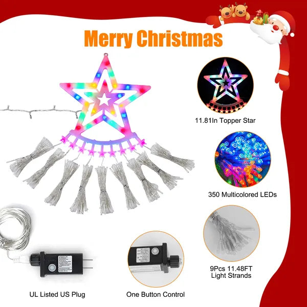 350-LED Star Waterfall Lights, 11.5ft