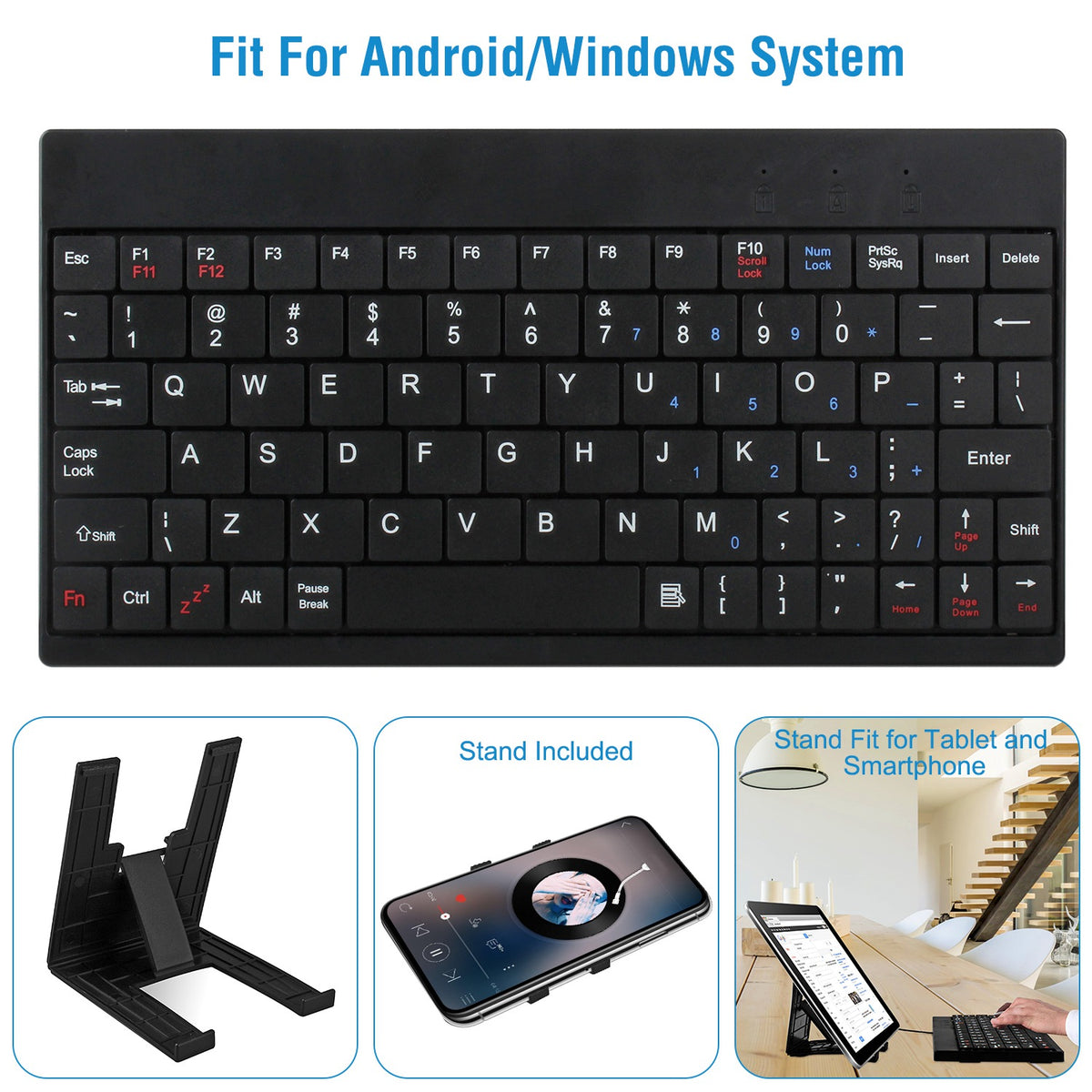 Mini 80-Key Wired Keyboard, Compact USB