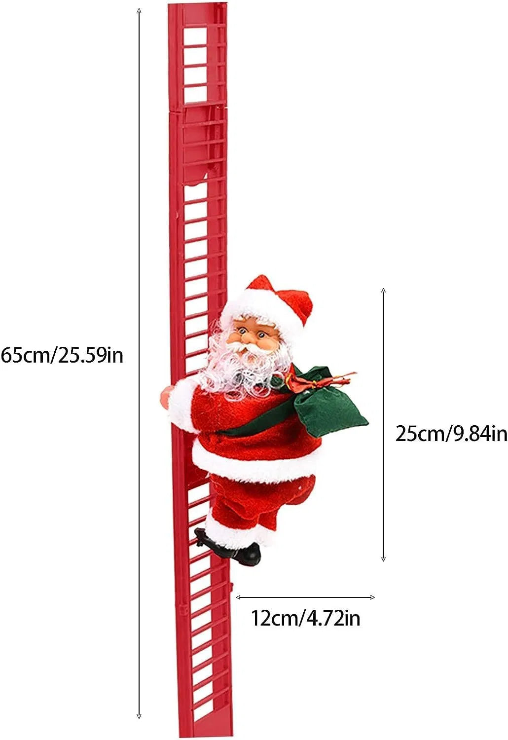 Climbing Santa on a Ladder with Music, Christmas Tree Decoration