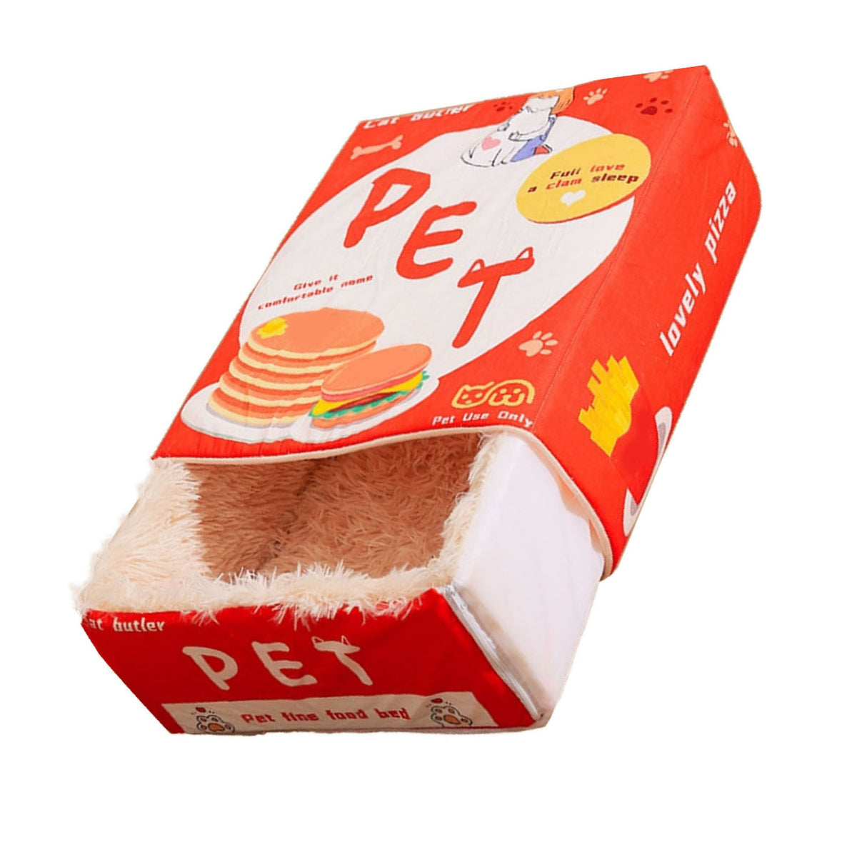 Enclosed Snack Box Cat Bed, Cozy Covered Cat Cave